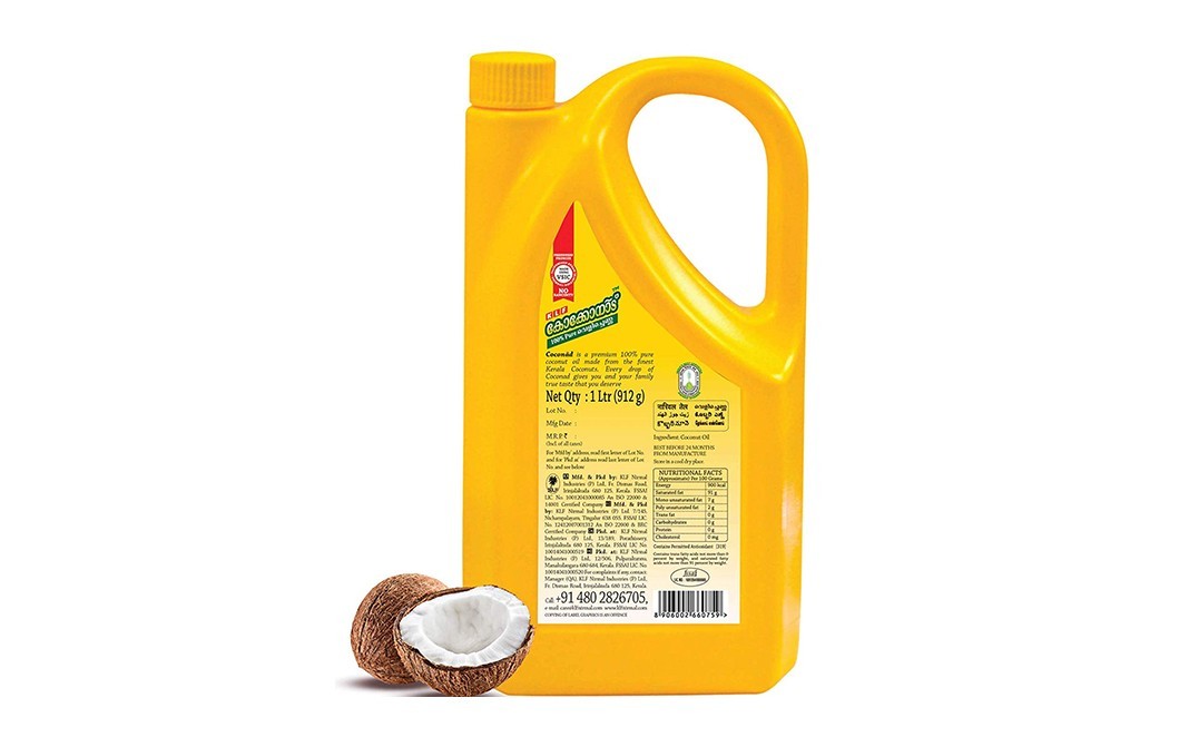 KLF Coconad 100% Pure Coconut Oil   Plastic Jar  1 litre